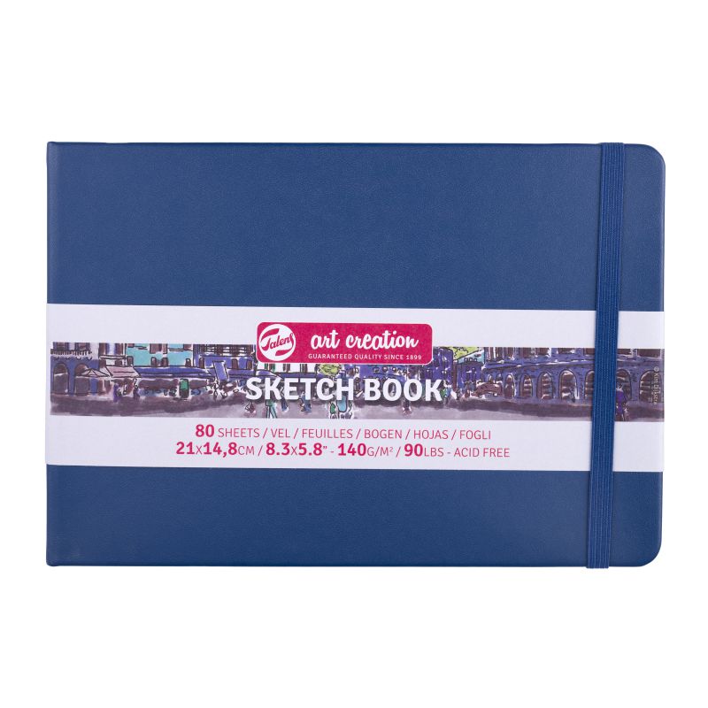 ΜΠΛΟΚ ΣΧΕΔΙΟΥ ΠΛΑΓΙΟ NAVY BLUE 15Χ21 80Φ 140G ΔΕΜΕΝΟ ΜΕ ΛΑΣΤΙΧΟ SKETCH BOOK ART CREATION
