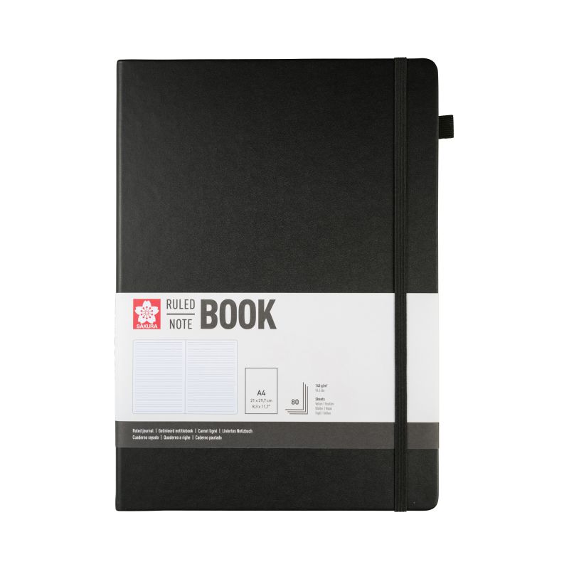 ΜΠΛΟΚ SAKURA 21X30CM RULED NOTEBOOK BLACK