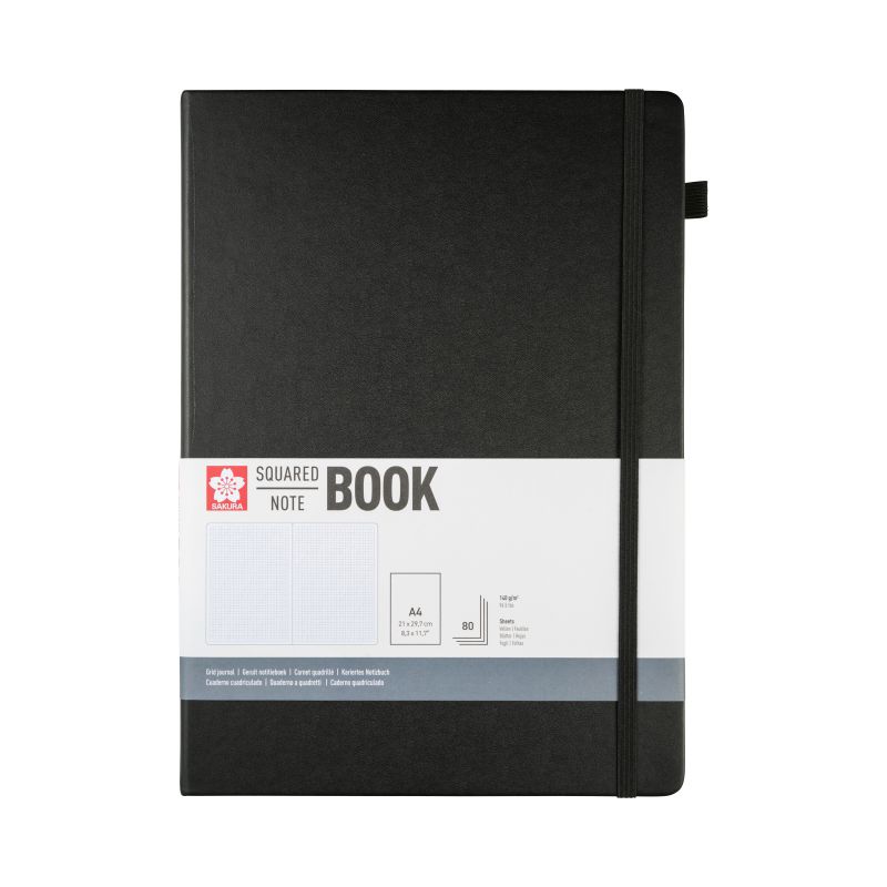 ΜΠΛΟΚ SAKURA 21X30CM SQUARED NOTEBOOK BLACK
