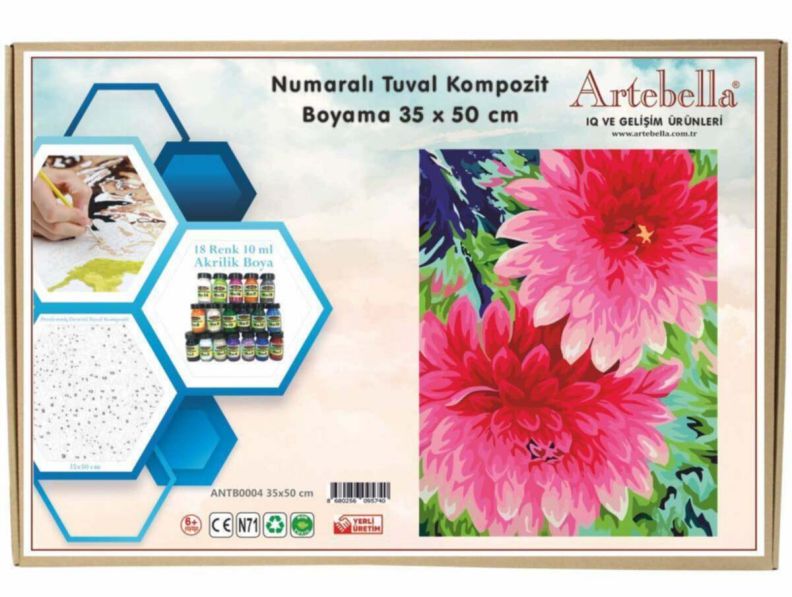 ΚΑΜΒΑΣ ΖΩΓΡΑΦΙΚΗΣ ΜΕ ΑΡΙΘΜΗΣΗ 35Χ50CM "ΛΟΥΛΟΥΔΙ" ΜΑΖΙ ΜΕ ΑΚΡΥΛΙΚΑ ΧΡΩΜΑΤΑ, ΠΙΝΕΛΑ ΚΑΙ ΠΑΛΕΤΑ