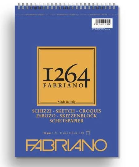 ΜΠΛΟΚ ΣΠΙΡΑΛ A5 F-1264 90GR SKETCH 60Φ FABRIANO