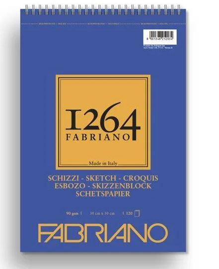ΜΠΛΟΚ ΣΠΙΡΑΛ 30X30CM F-1264 90GR SKETCH 120Φ FABRIANO