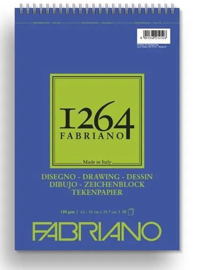 ΜΠΛΟΚ ΣΠΙΡΑΛ A3 F-1264 180GR DRAWING PAPER 50Φ FABRIANO
