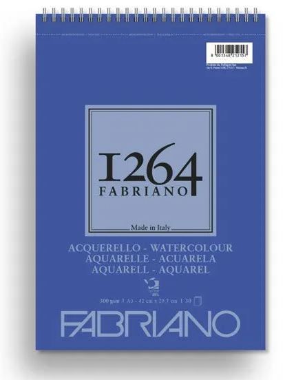 ΜΠΛΟΚ ΣΠΙΡΑΛ Α3 F-1264 300GR ΑΚΟΥΑΡΕΛΑΣ 25% ΒΑΜΒΑΚΙ 30Φ FABRIANO