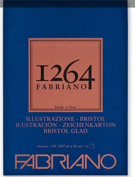 ΜΠΛΟΚ ΔΕΜΕΝΟ Α3 F-1264 200GR BRISTOL 50Φ FABRIANO