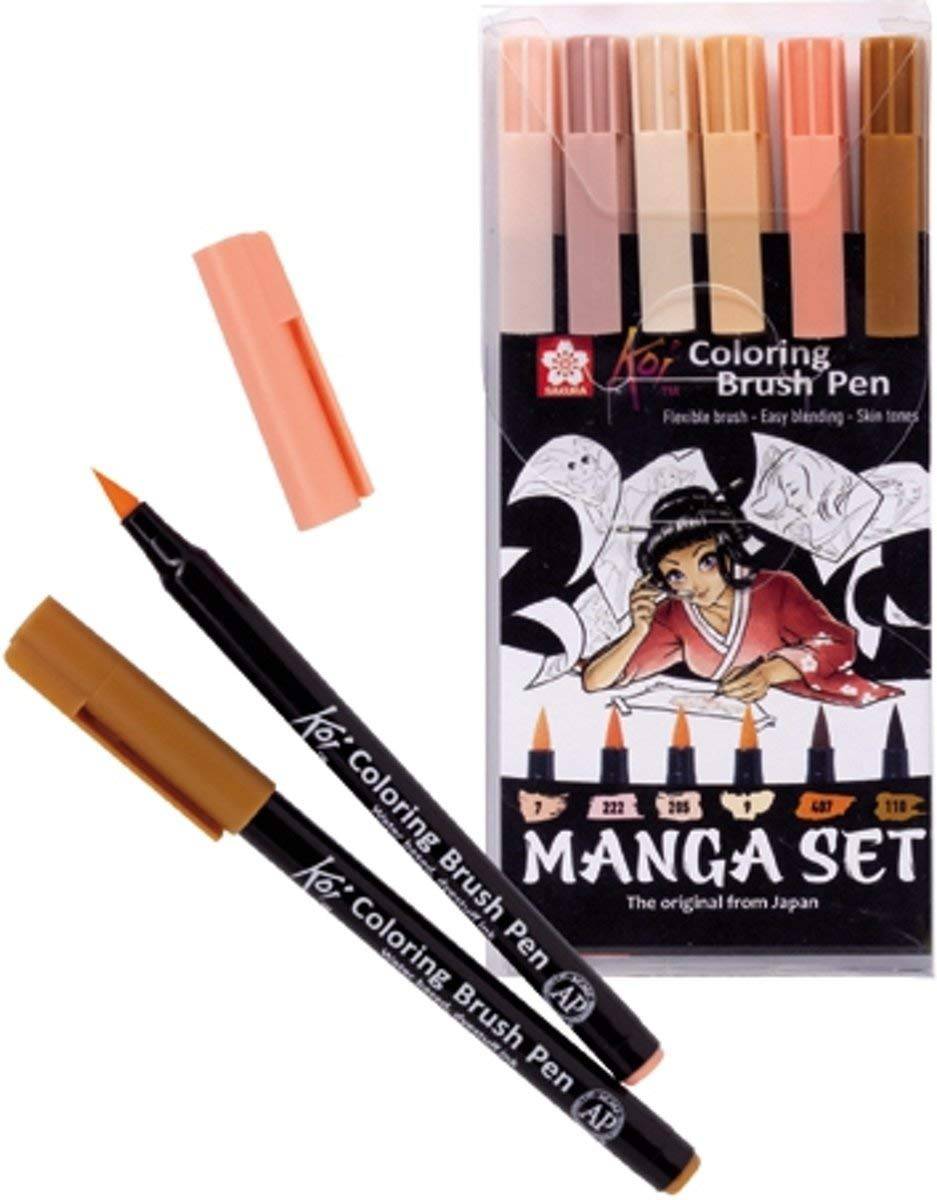 ΜΑΡΚΑΔΟΡΟΣ MANGA KOI COLOUR BRUSH PEN ΣΕΤ 6ΤΕΜ