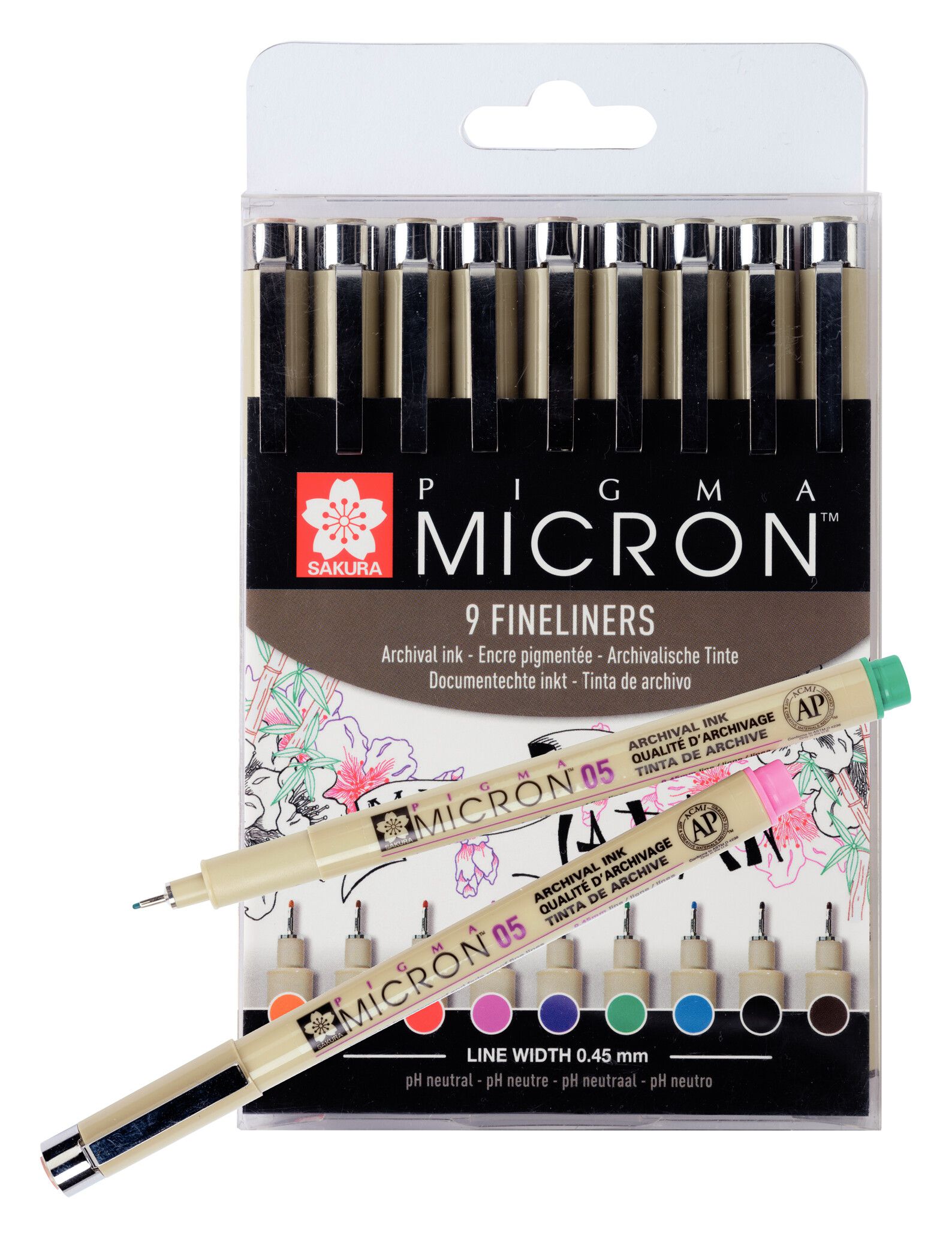 ΜΑΡΚΑΔΟΡΟΙ SAKURA PIGMA MICRON 05 WALLET OF 9 COLOURS