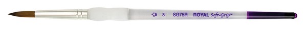 ΠΙΝΕΛΟ ΣΤΡΟΓΓΥΛΟ Νο 8 SOFTGRIP ΑΚΡΥΛΙΚΟ-ΛΑΔΙ-ΑΚΟΥΑΡΕΛΑ SG75R-8