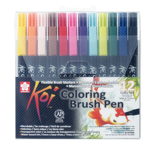 ΜΑΡΚΑΔΟΡΟΙ SAKURA KOI COLOUR BRUSH PEN ΣΕΤ 12ΤΕΜ